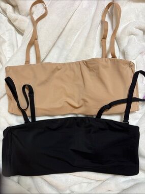 GAP Nude and Black Convertible Bandeau Tops